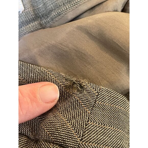 Ann Taylor Loft neutral Grey Striped Mid-Rise trouser Pant wide leg Y2K - Picture 4 of 8